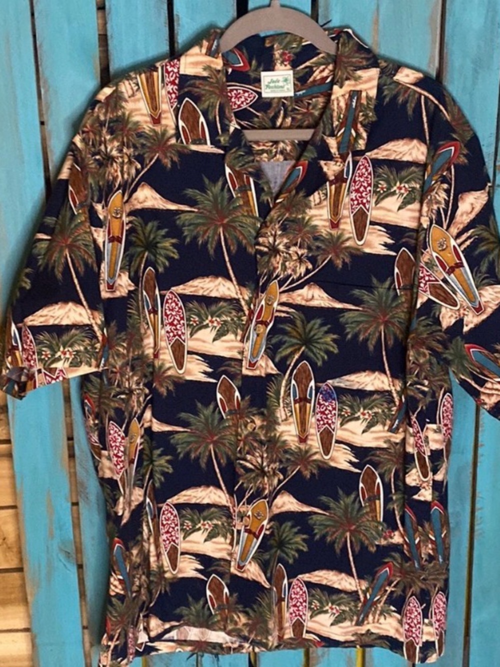 Vintage Jade Fashions Made in Hawaii Hawaiian shirt size XL surfboards
